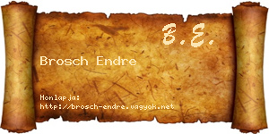 Brosch Endre névjegykártya